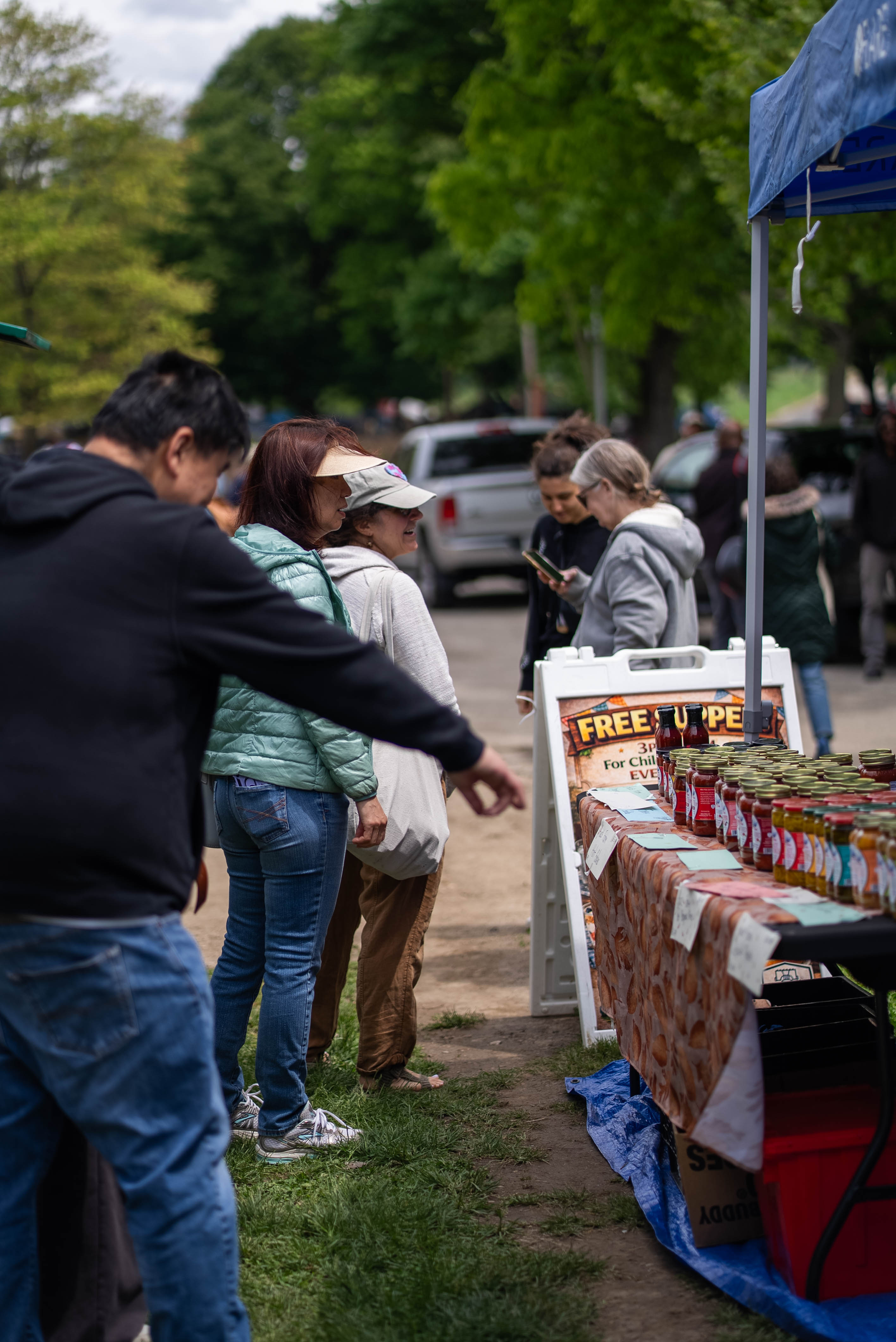 Visitors shopping at the African American Market